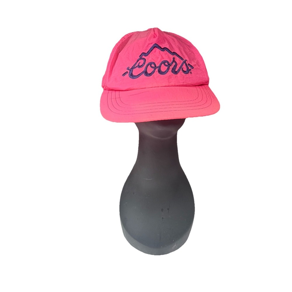 Vintage Y2K Coors Hat The Silver Bullet Neon Pink Adjustable Cap 90s READ